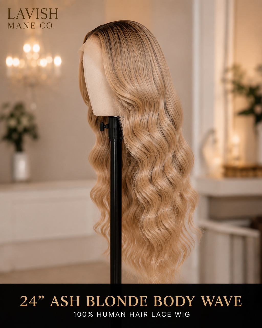 Ash Blonde Body Wave 100% Human Hair HD Lace Wig