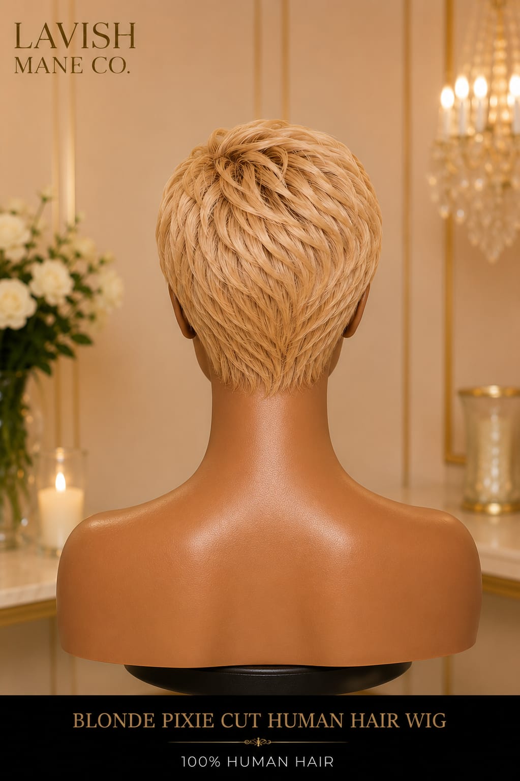 Blonde Pixie Cut Human Hair Wig – 100% Human Hair