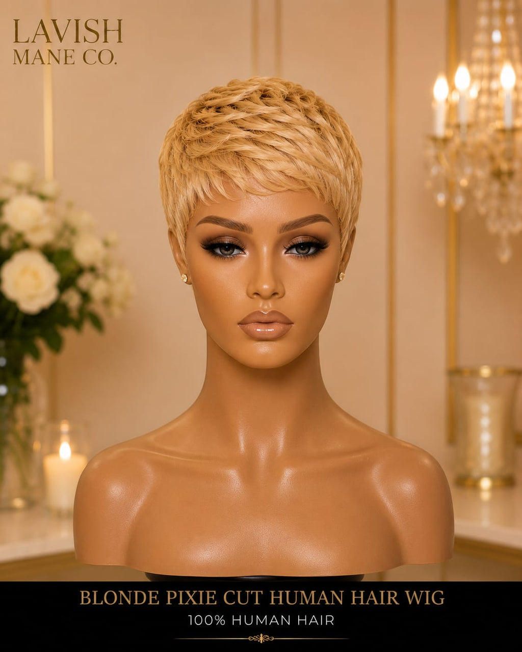 Blonde Pixie Cut Human Hair Wig – 100% Human Hair