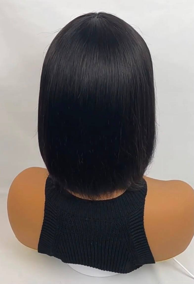 10 inch Fringe Bob Wig – No Lace 100% Human Hair
