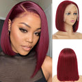 10” Glueless Burgundy Bob 100% Human Hair Wig