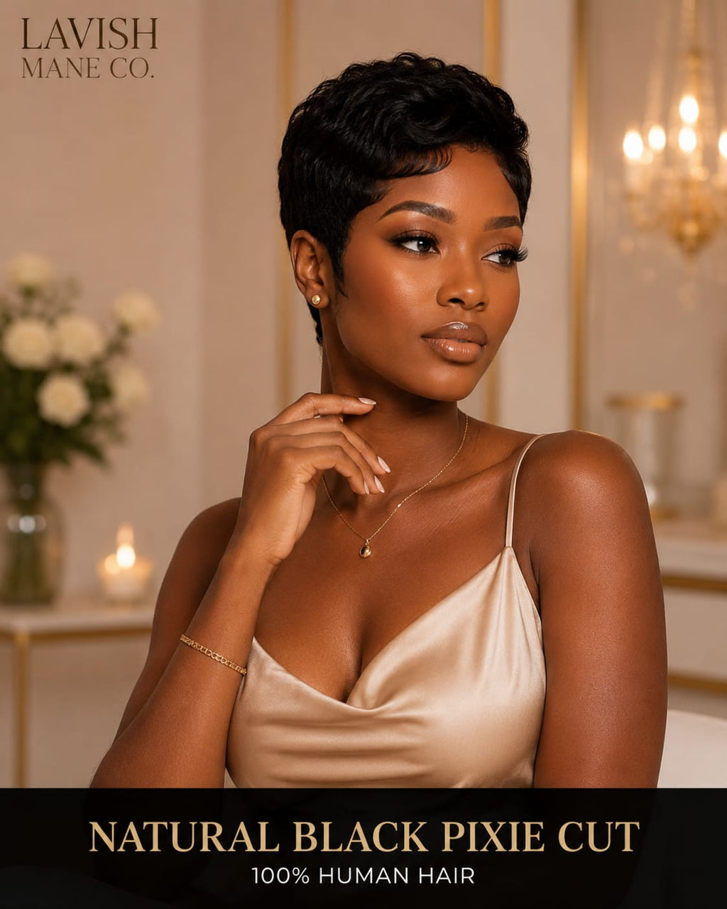 Natural Black Pixie Cut Human Hair Wig – 100% Human Hair SA