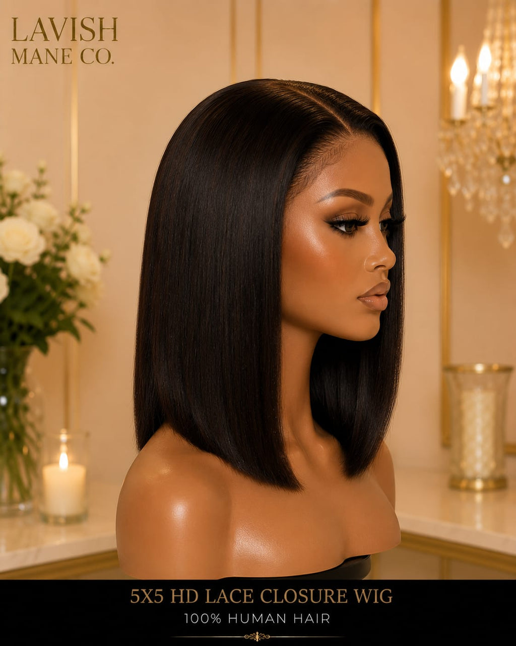 5×5 HD Lace Closure Wig – 100% Human Hair SA