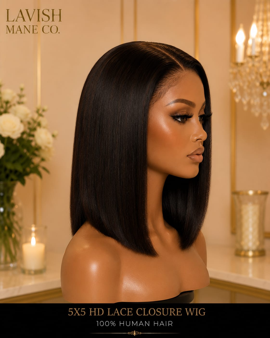 5×5 HD Lace Closure Wig – 100% Human Hair SA