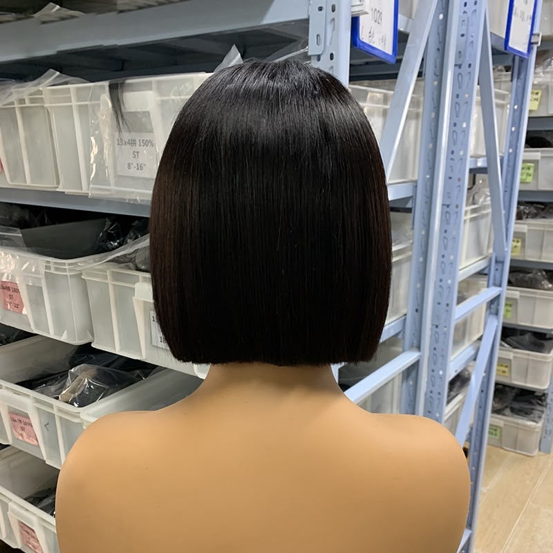 8″ Bone Straight Full Frontal Bob – 100% Human Hair | 5×5 Lace