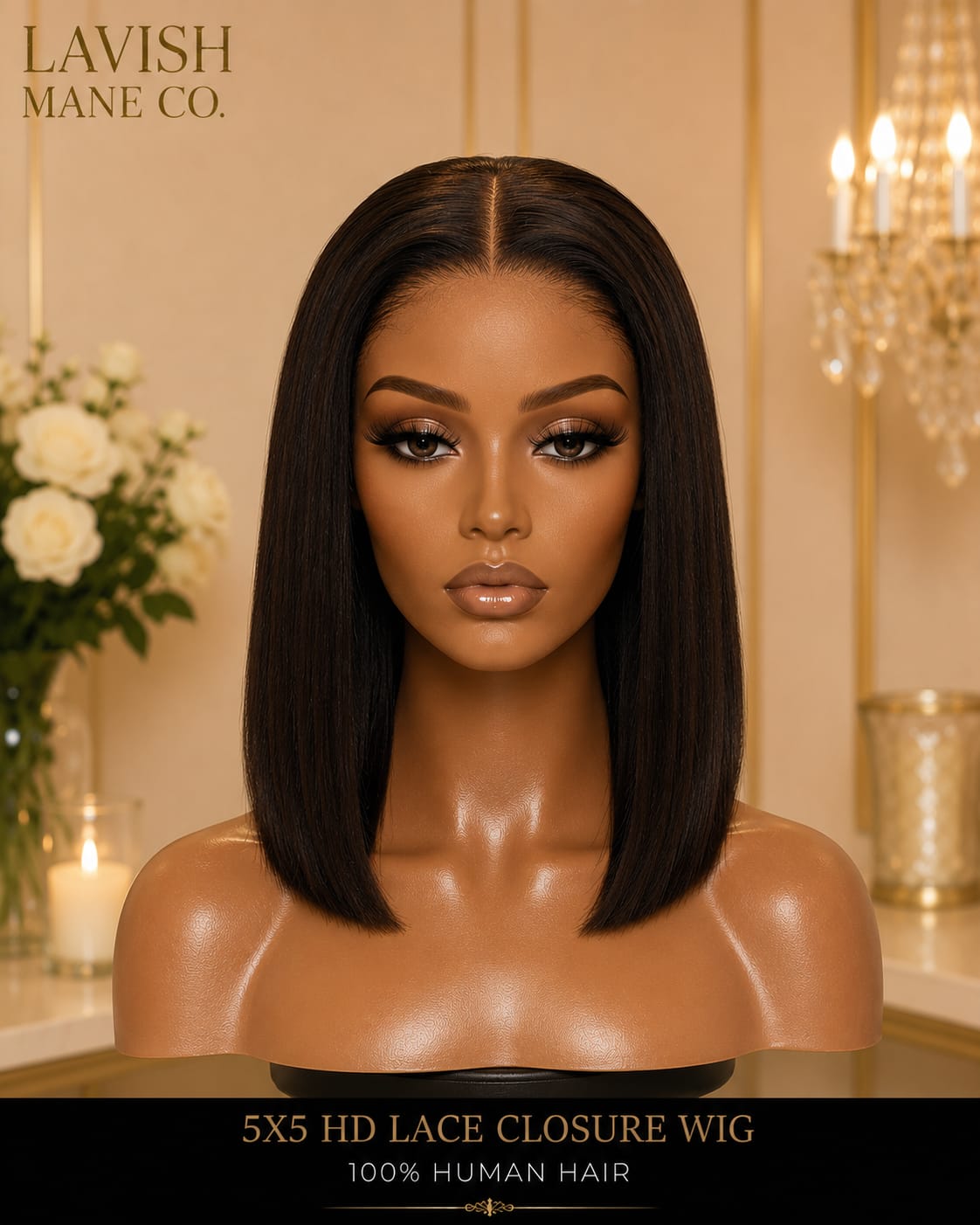 5×5 HD Lace Closure Wig – 100% Human Hair SA