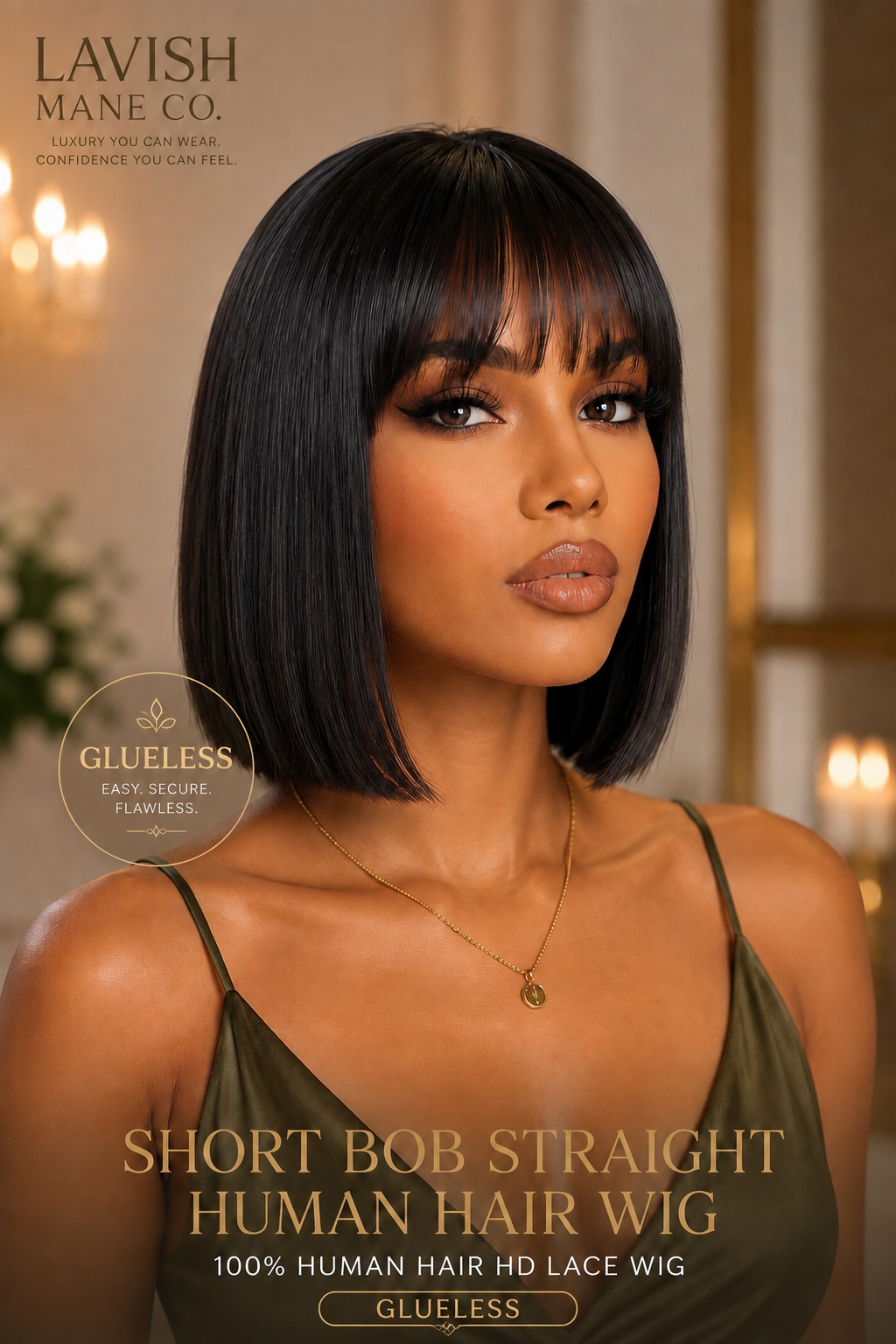 Short Bob Straight Human Hair Wig SA