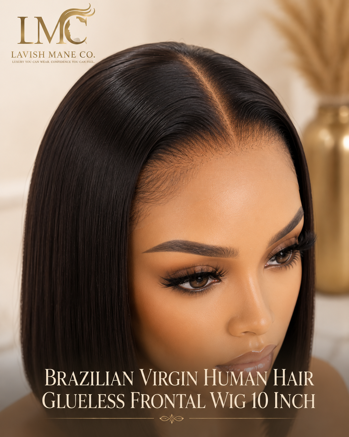 10 inch Brazilian Virgin Human Hair Glueless Frontal Bob Wig