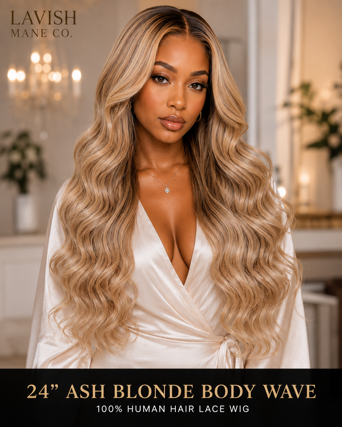 Ash Blonde Body Wave 100% Human Hair HD Lace Wig