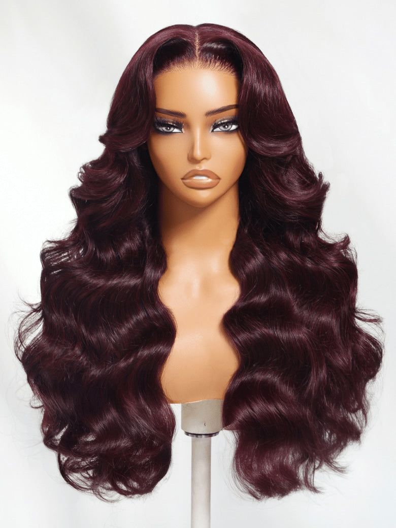 Black Cherry Hair Color – 100% Human Hair Wig.