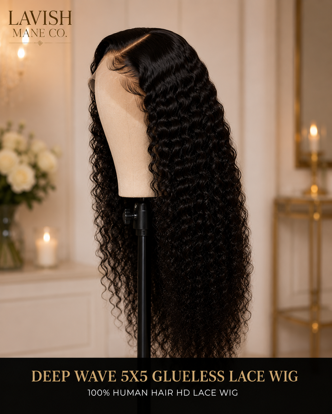 Deep Wave 5×5 Glueless HD Lace Wig SA