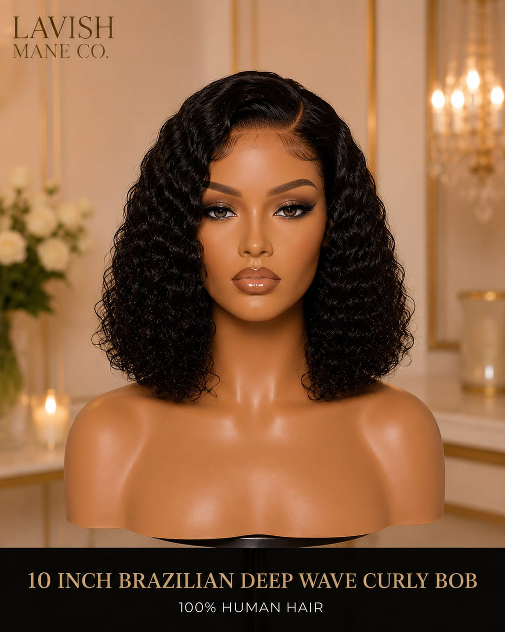 10 inch Brazilian Deep Wave Curly Bob Wig