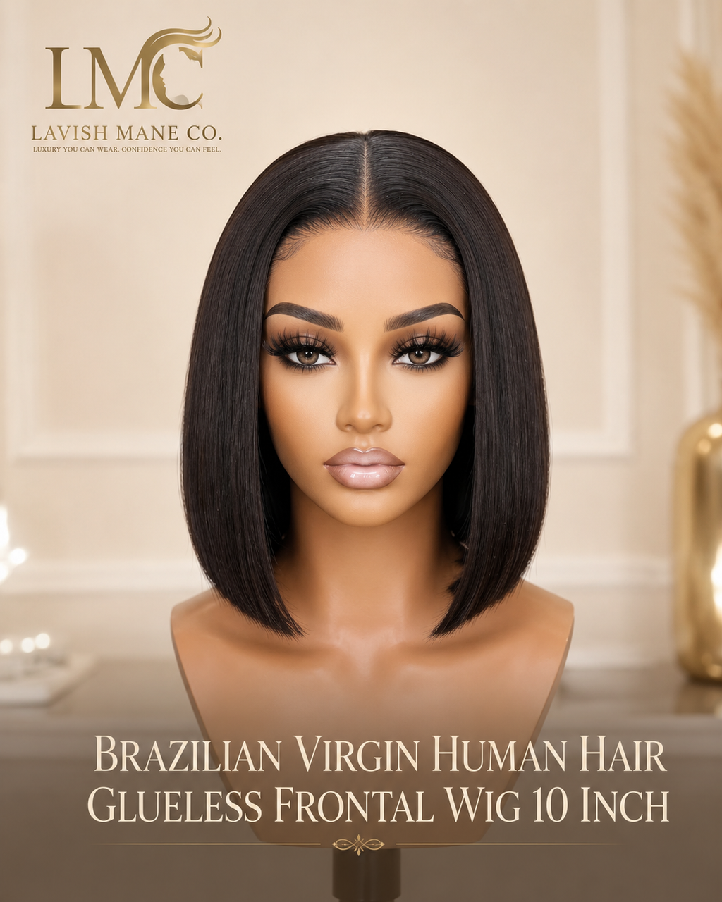 10 inch Brazilian Virgin Human Hair Glueless Frontal Bob Wig