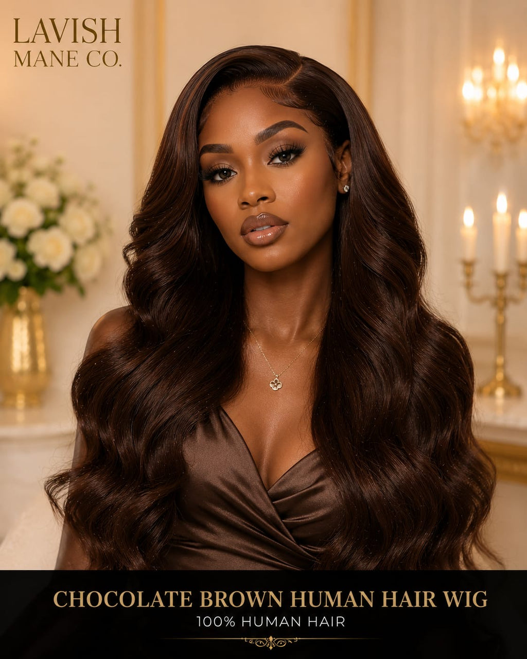 Chocolate Brown Human Hair Wig