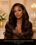 Chocolate Brown Human Hair Wig