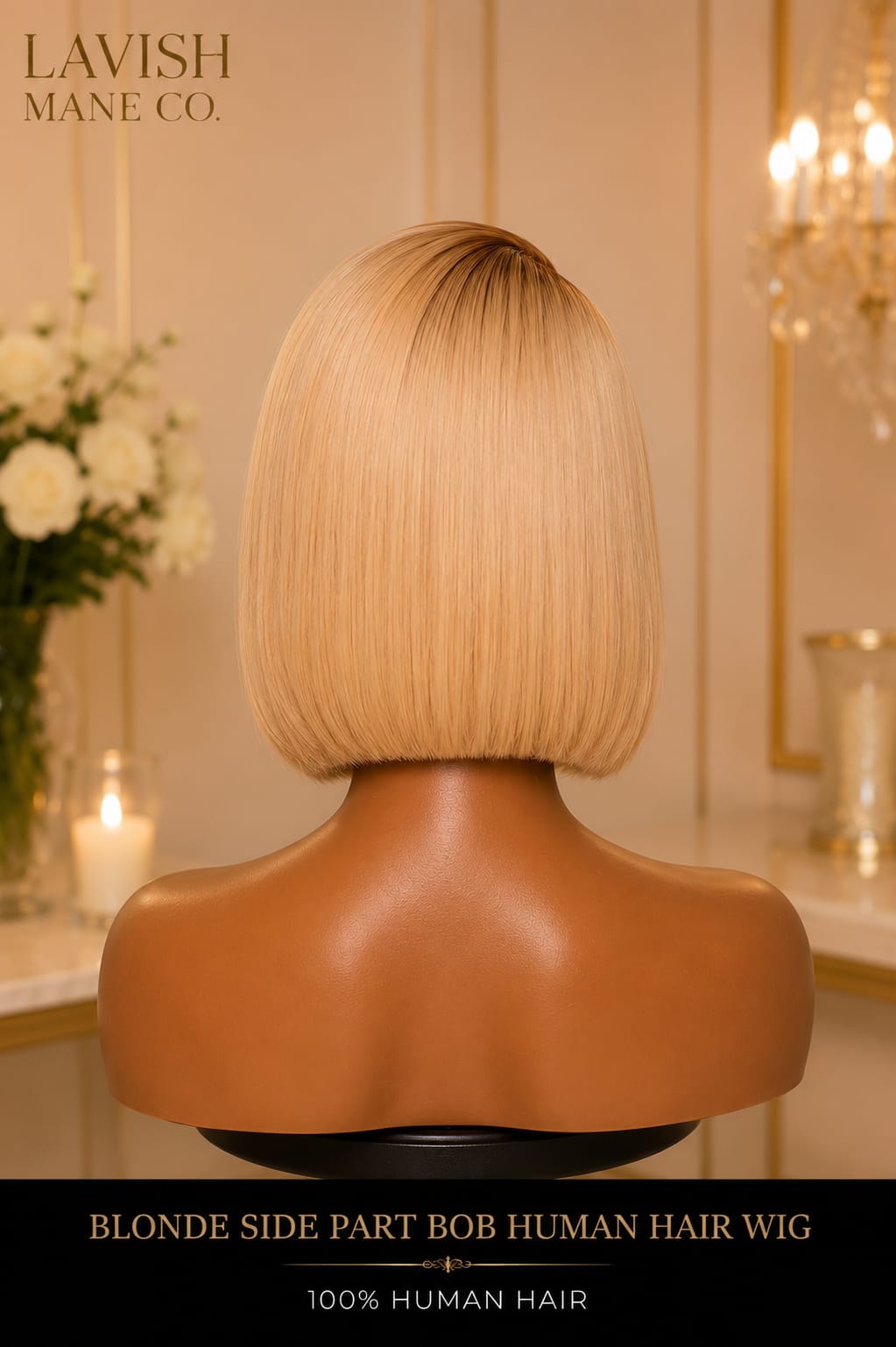 Blonde Side-Part Bob 100% Human Hair