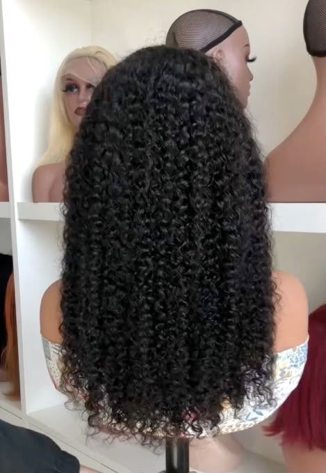 20” Glueless Jerry Curly 100% Human Hair Wig SA