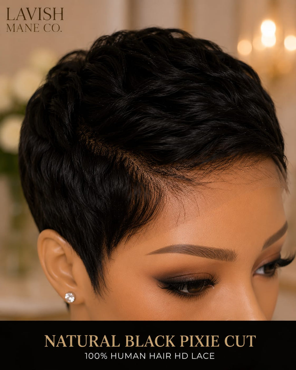 Natural Black Pixie Cut Human Hair Wig – 100% Human Hair SA