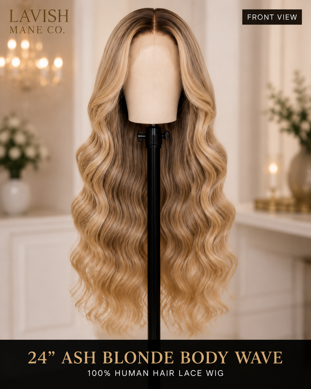 Ash Blonde Body Wave 100% Human Hair HD Lace Wig