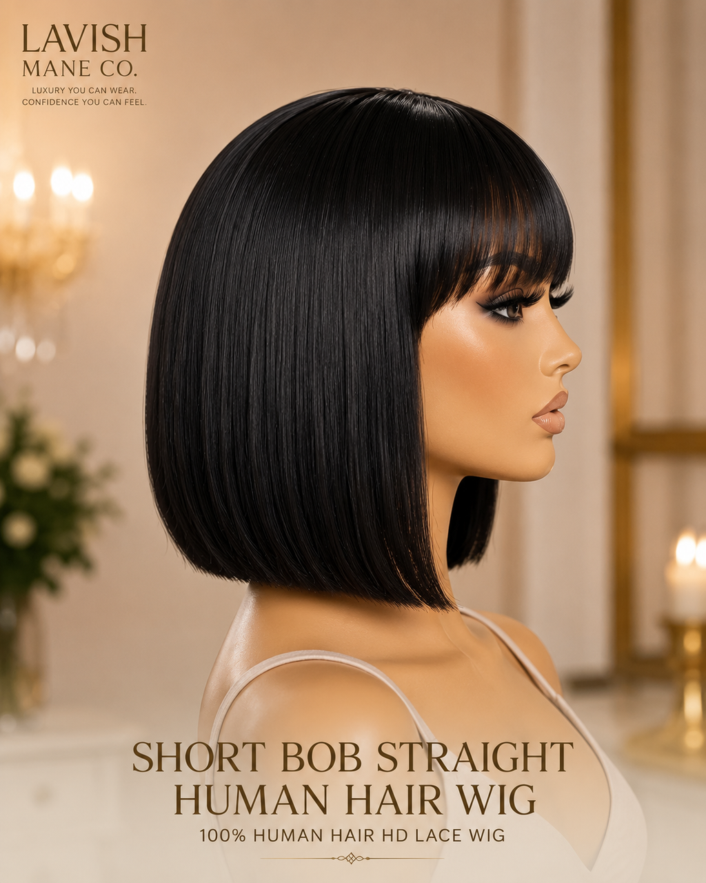 Short Bob Straight Human Hair Wig SA