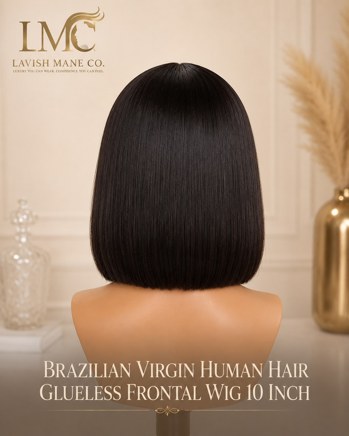 10 inch Brazilian Virgin Human Hair Glueless Frontal Bob Wig