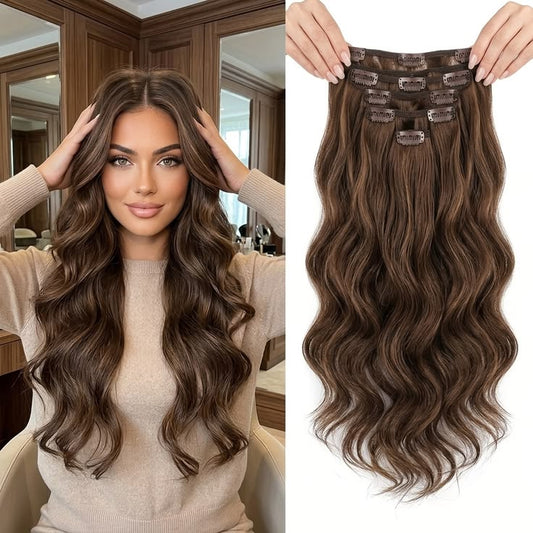 Long Brown Clip-In Hair Extensions – 100% Human Hair SA