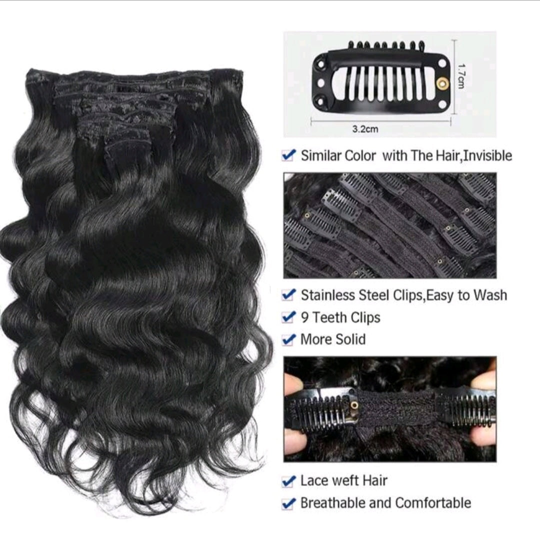 Wavy Long Full Head Clip-in Hair Extensions