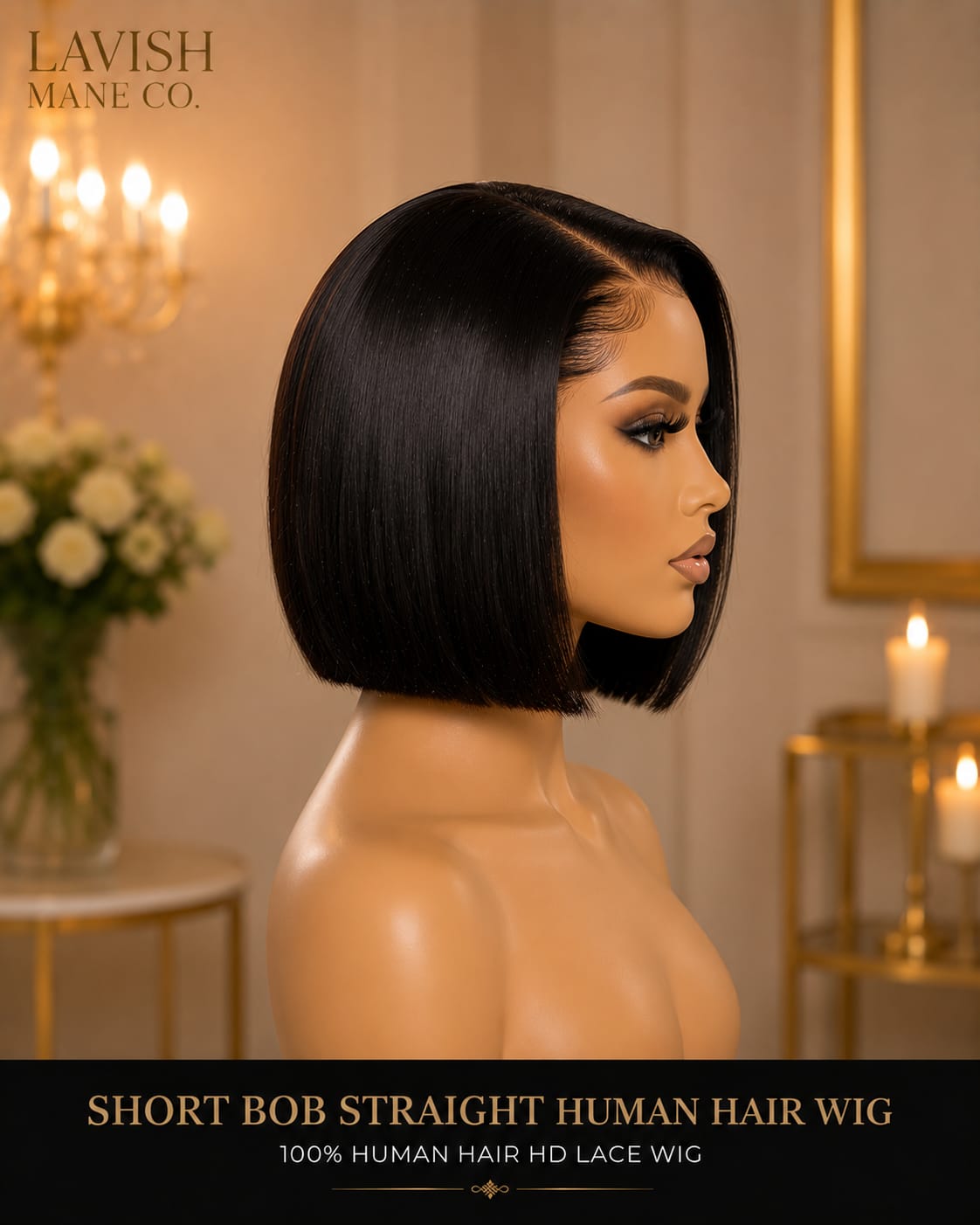 Short Bob Straight Human Hair Wig SA