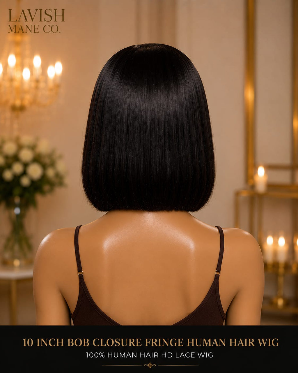 10 Inch Bob Closure Fringe Human Hair Wig