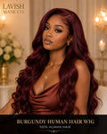 Burgundy 100% Human Hair Wig