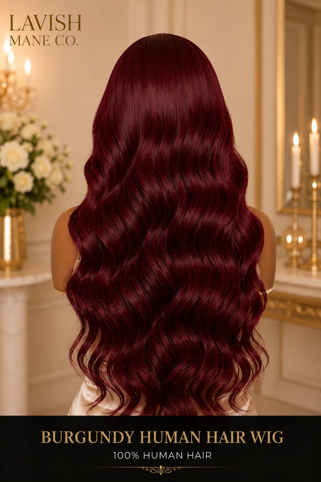 Burgundy 100% Human Hair Wig