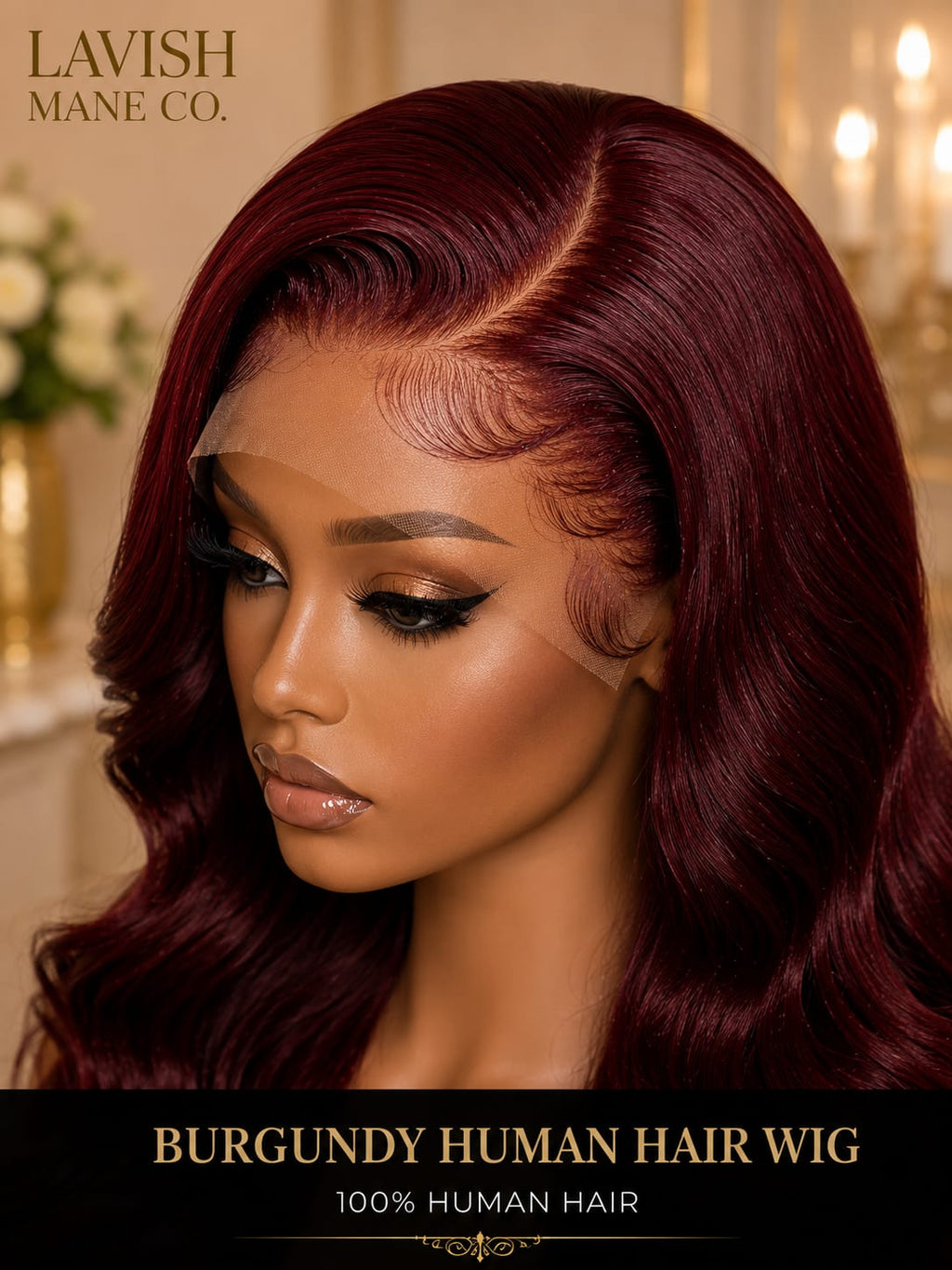Burgundy 100% Human Hair Wig