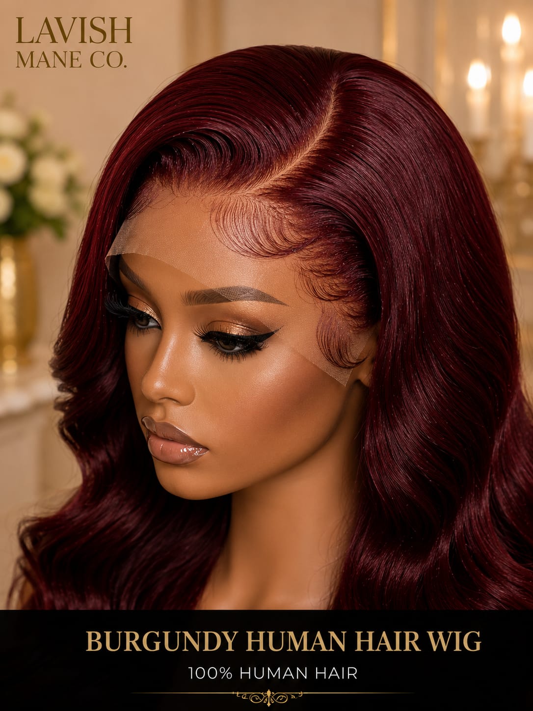 Burgundy 100% Human Hair Wig