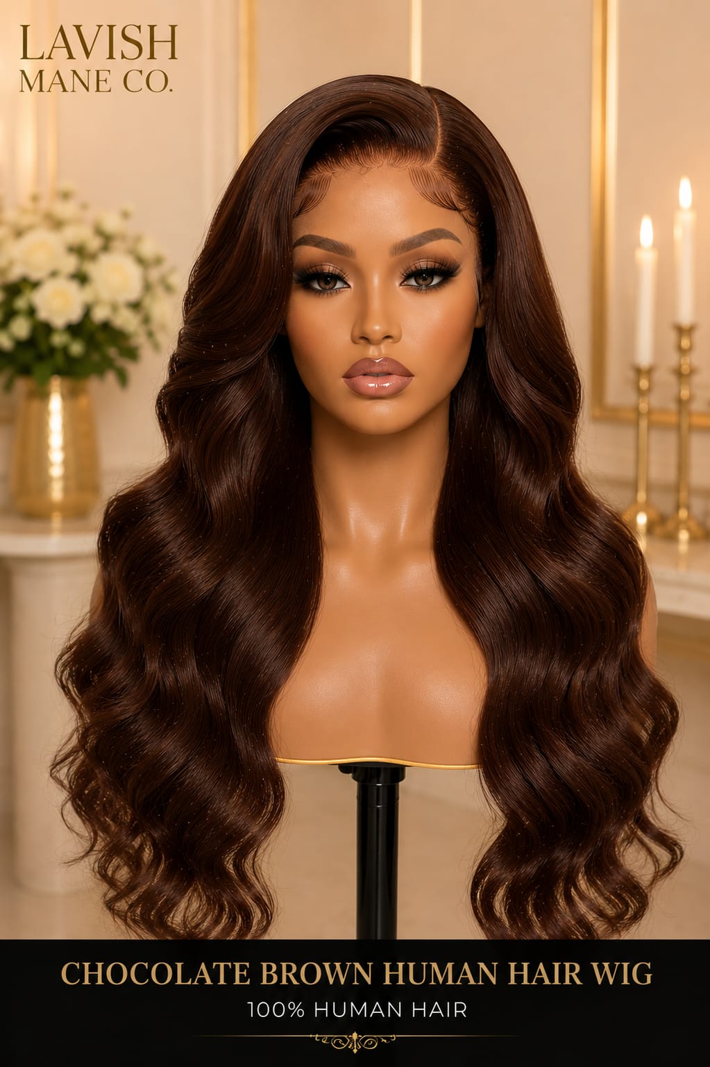 Chocolate Brown Human Hair Wig