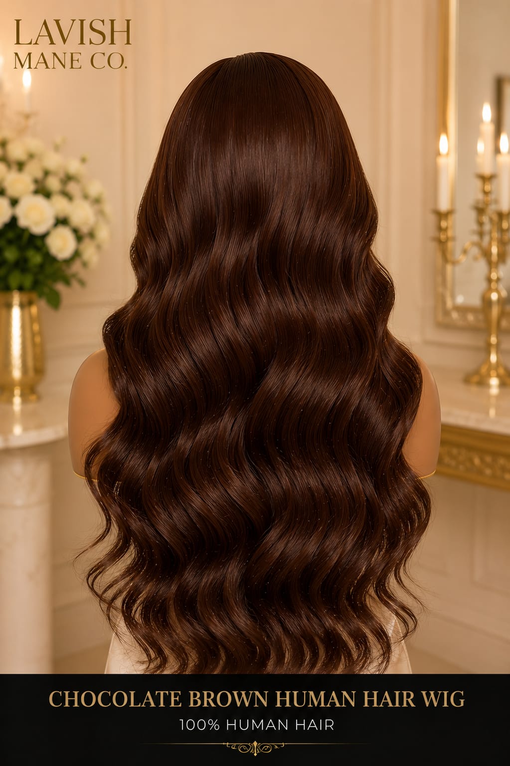 Chocolate Brown Human Hair Wig
