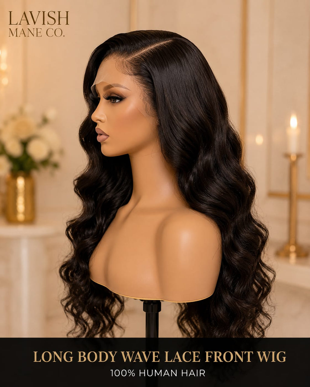 Long Body Wave 100% Human Hair Lace Front Wig
