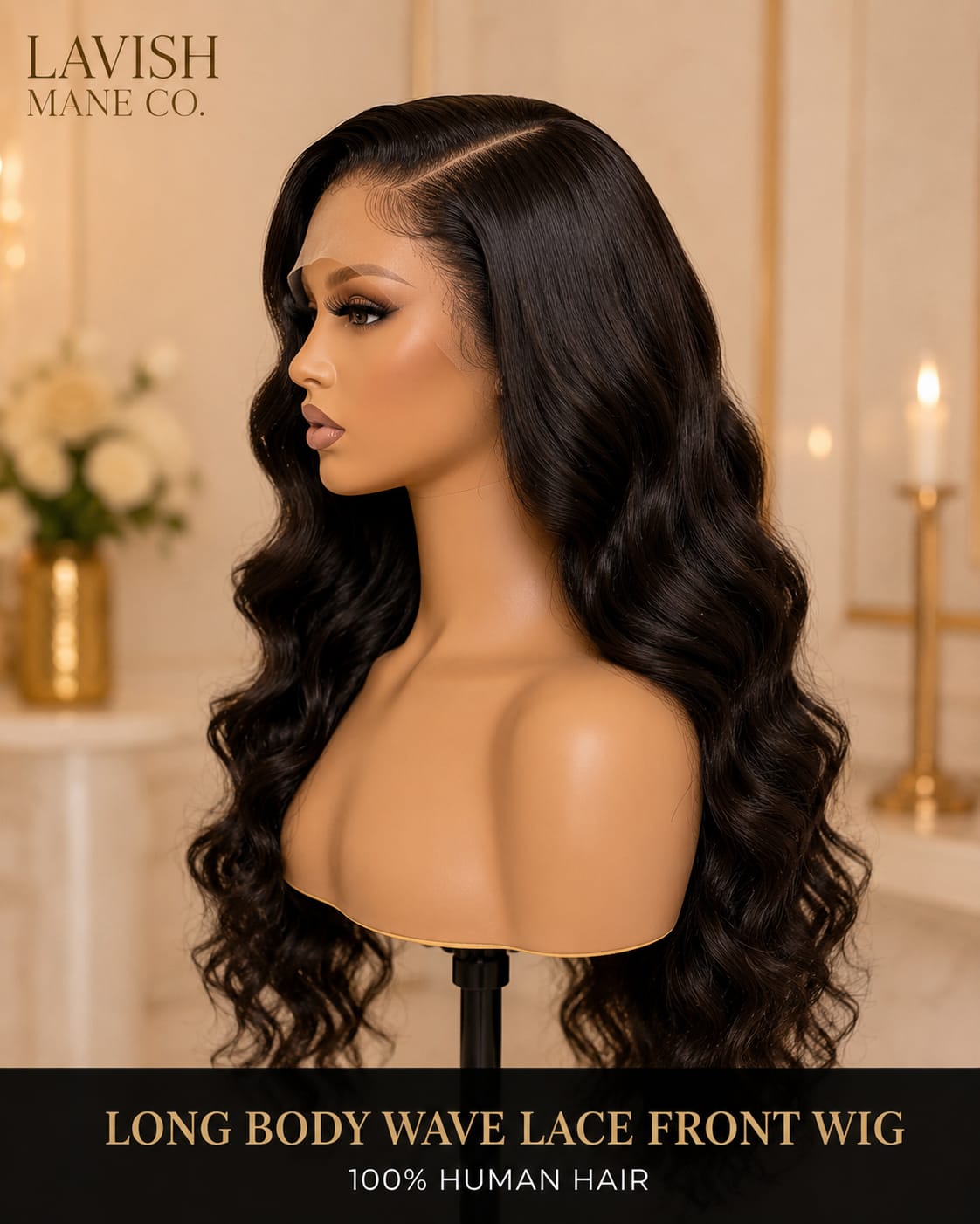 Long Body Wave 100% Human Hair Lace Front Wig