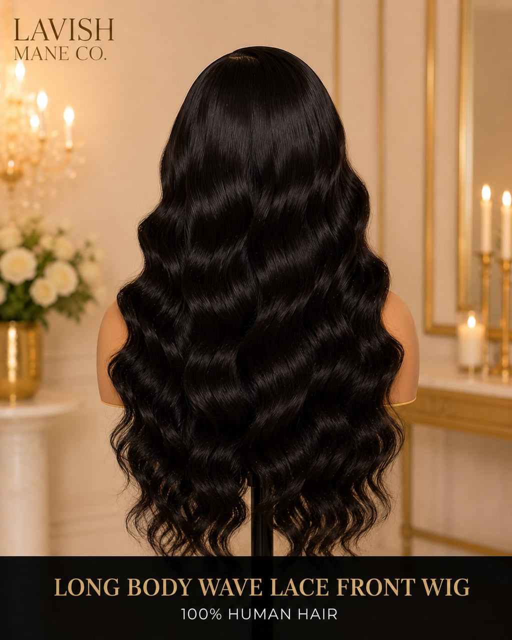 Long Body Wave 100% Human Hair Lace Front Wig