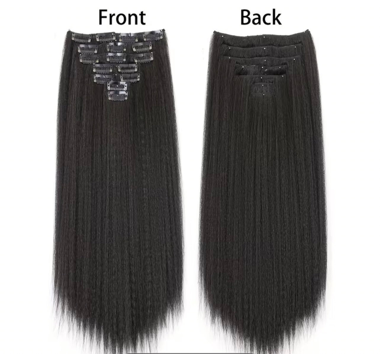 Kinky Straight 100% Human Hair Clip-In Extensions