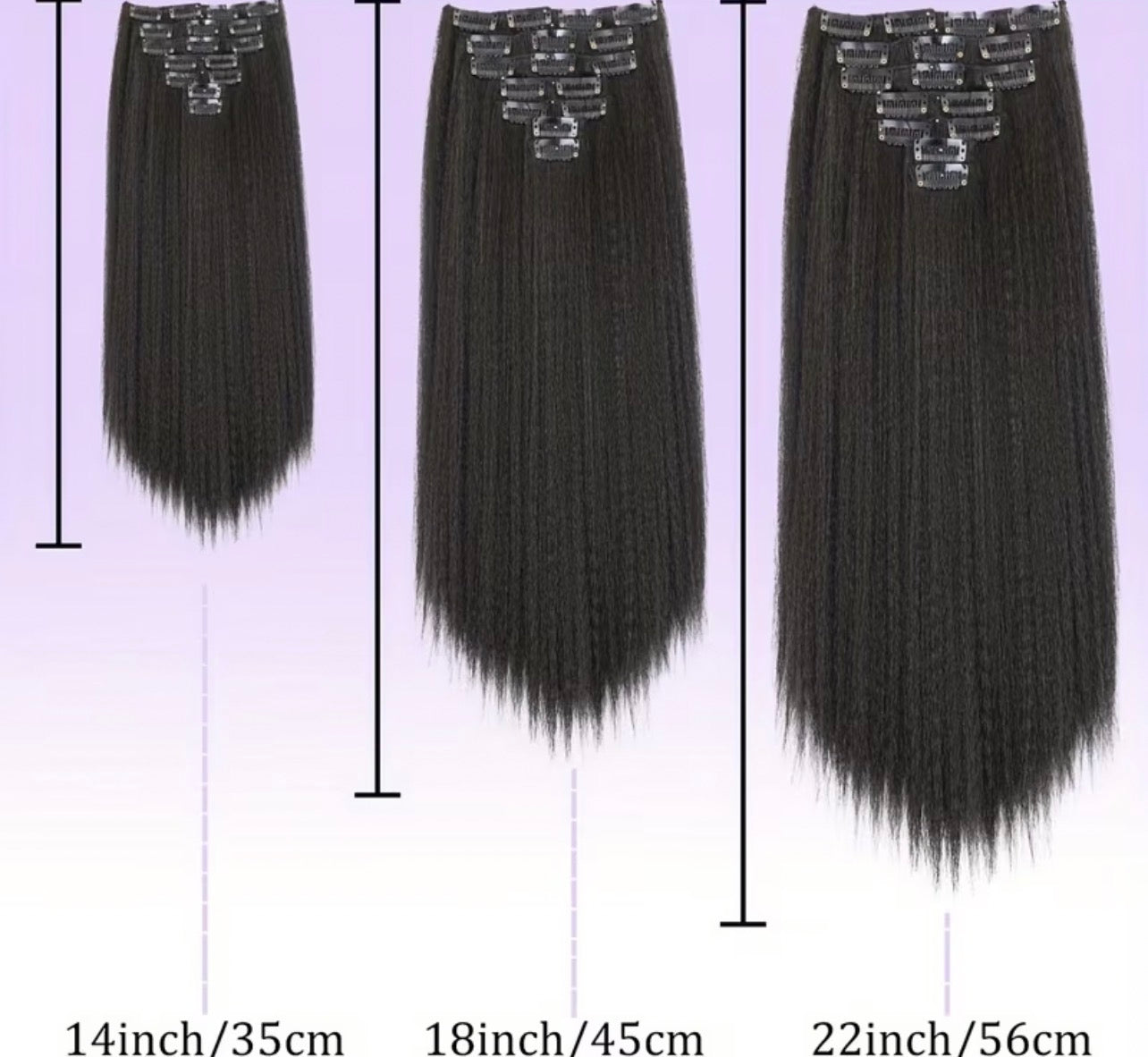 Kinky Straight 100% Human Hair Clip-In Extensions