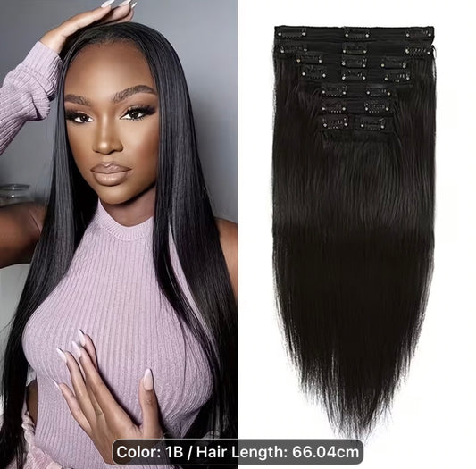Straight Long Full Head Clip-in Hair Extensions