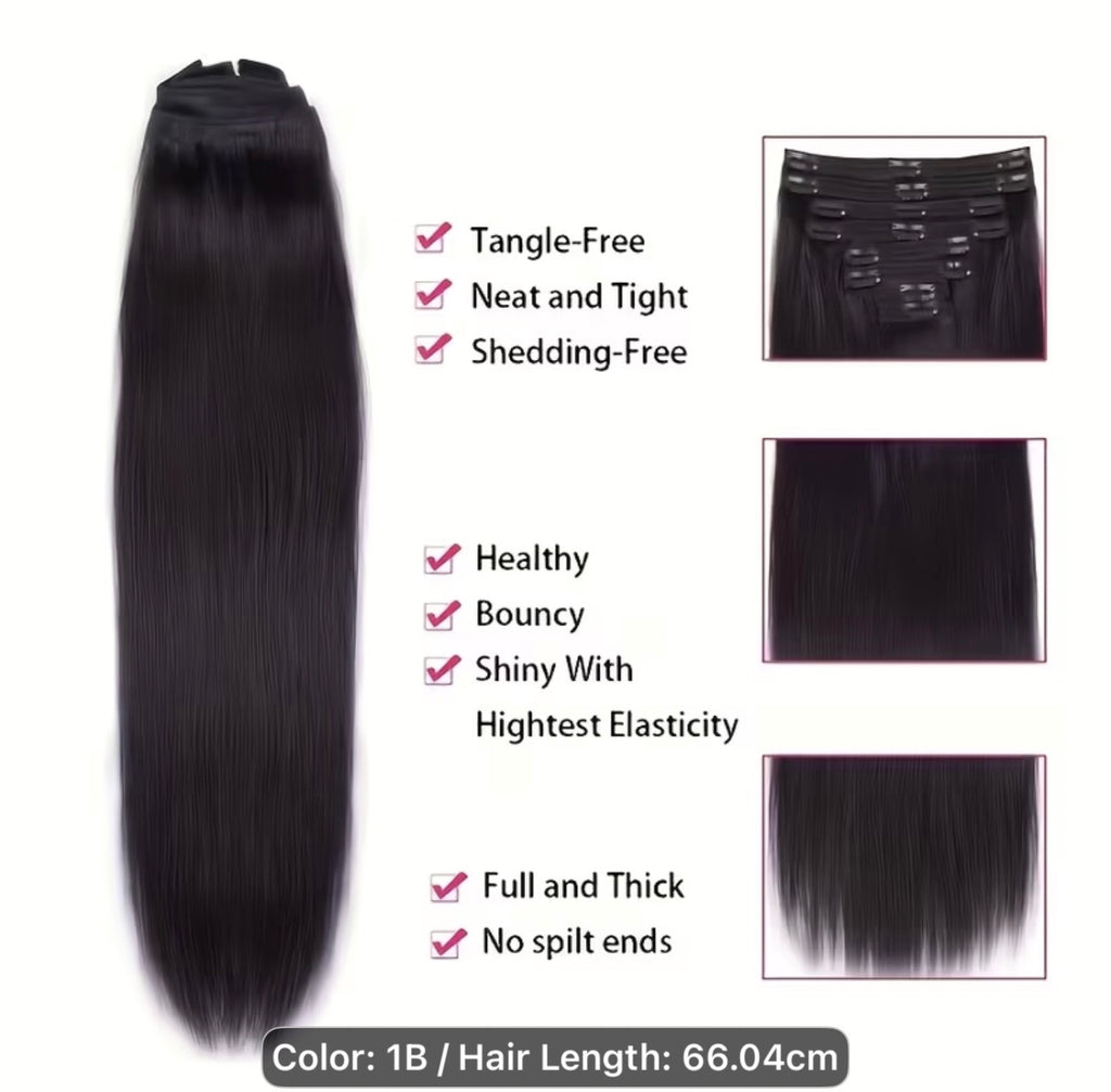 Straight Long Full Head Clip-in Hair Extensions