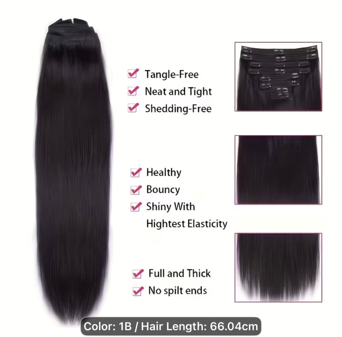 Straight Long Full Head Clip-in Hair Extensions