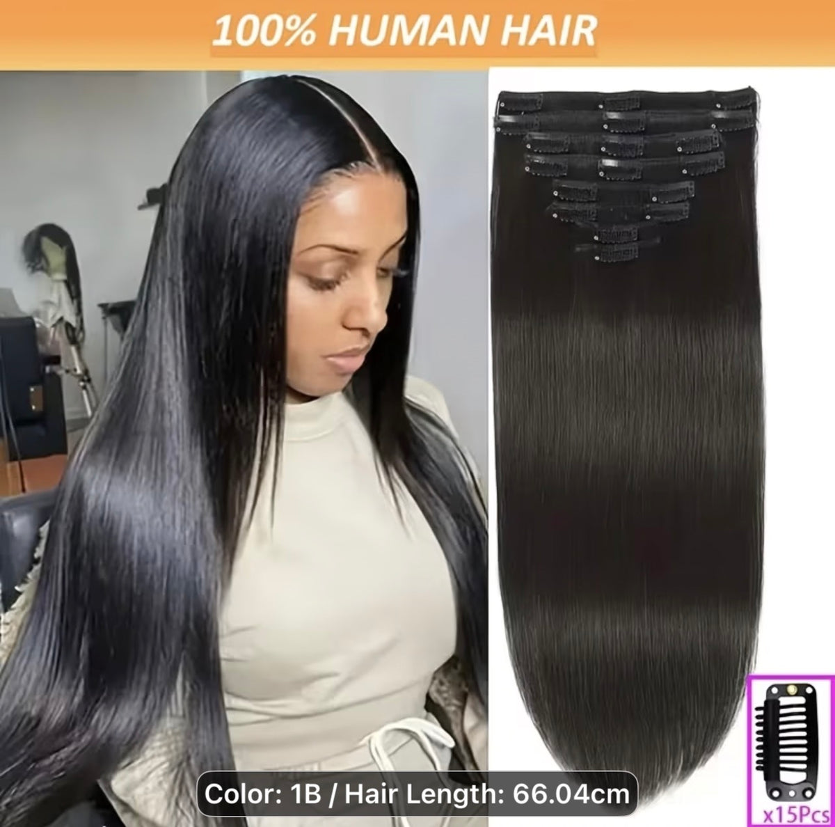 Straight Long Full Head Clip-in Hair Extensions