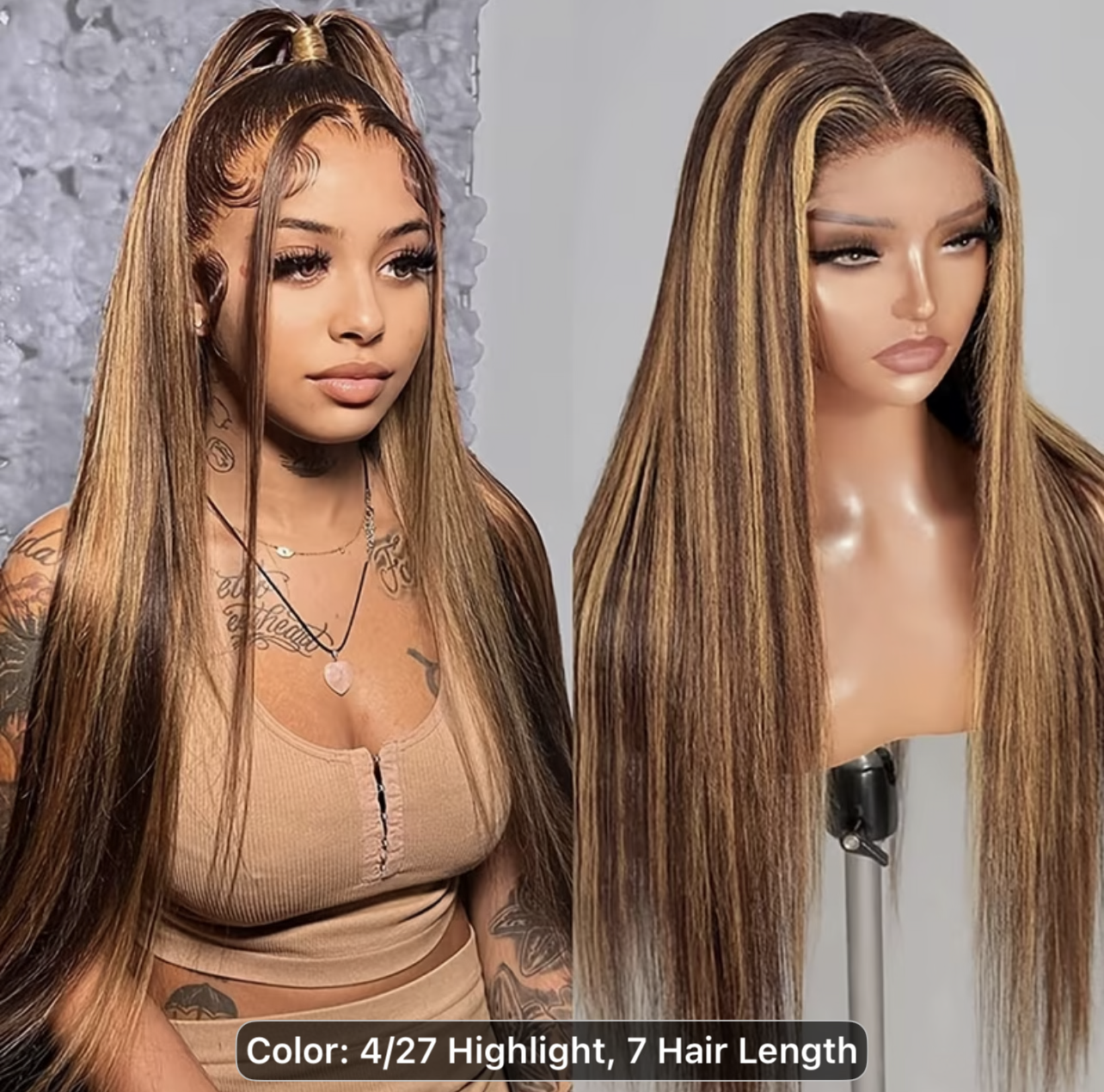 12” Glueless Piano Color Straight Wig – 100% Human Hair SA