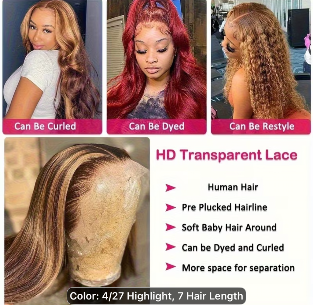 12” Glueless Piano Color Straight Wig – 100% Human Hair SA