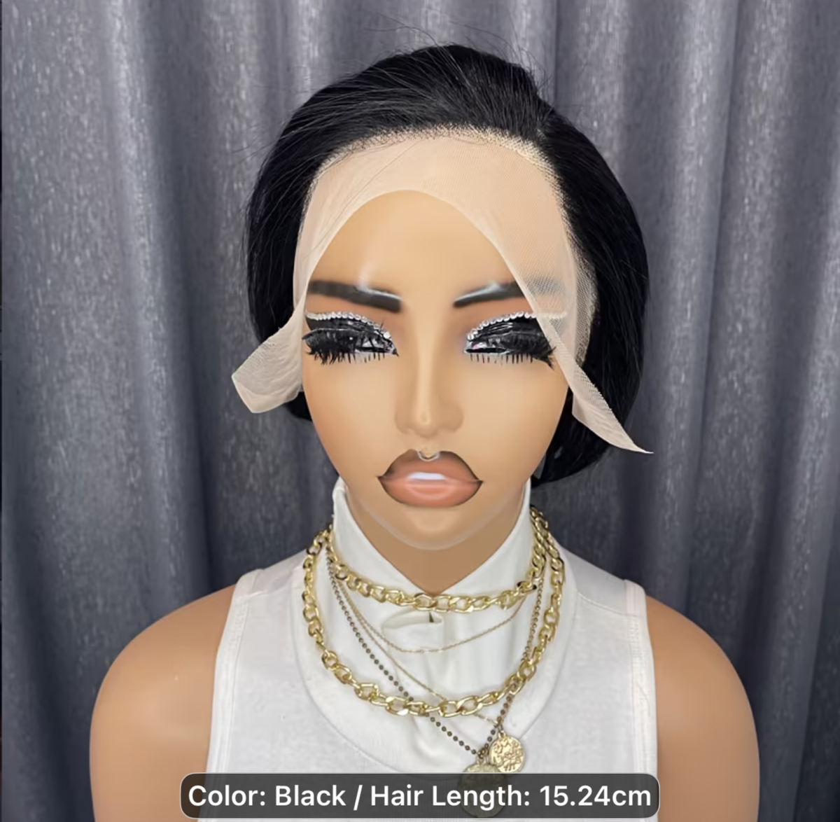 6” Natural Black Pixie Cut – 100% Human Hair | Glueless Wig
