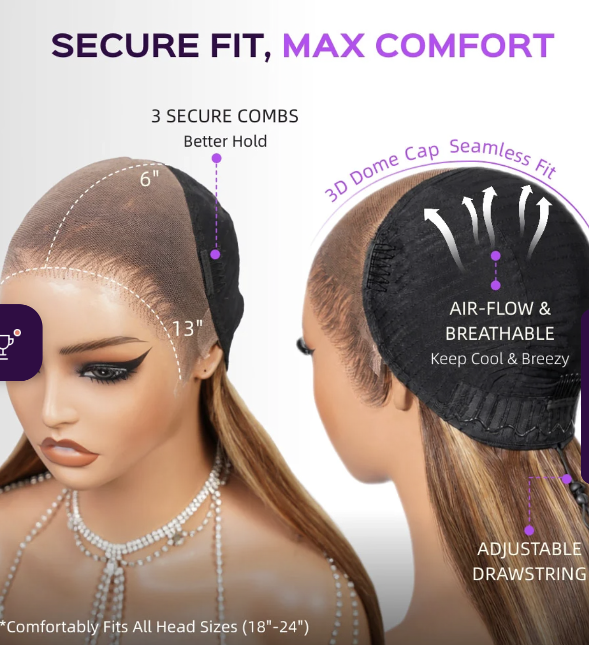 13×4 Highlighted Brown Lace Wig – Glueless Human Hair