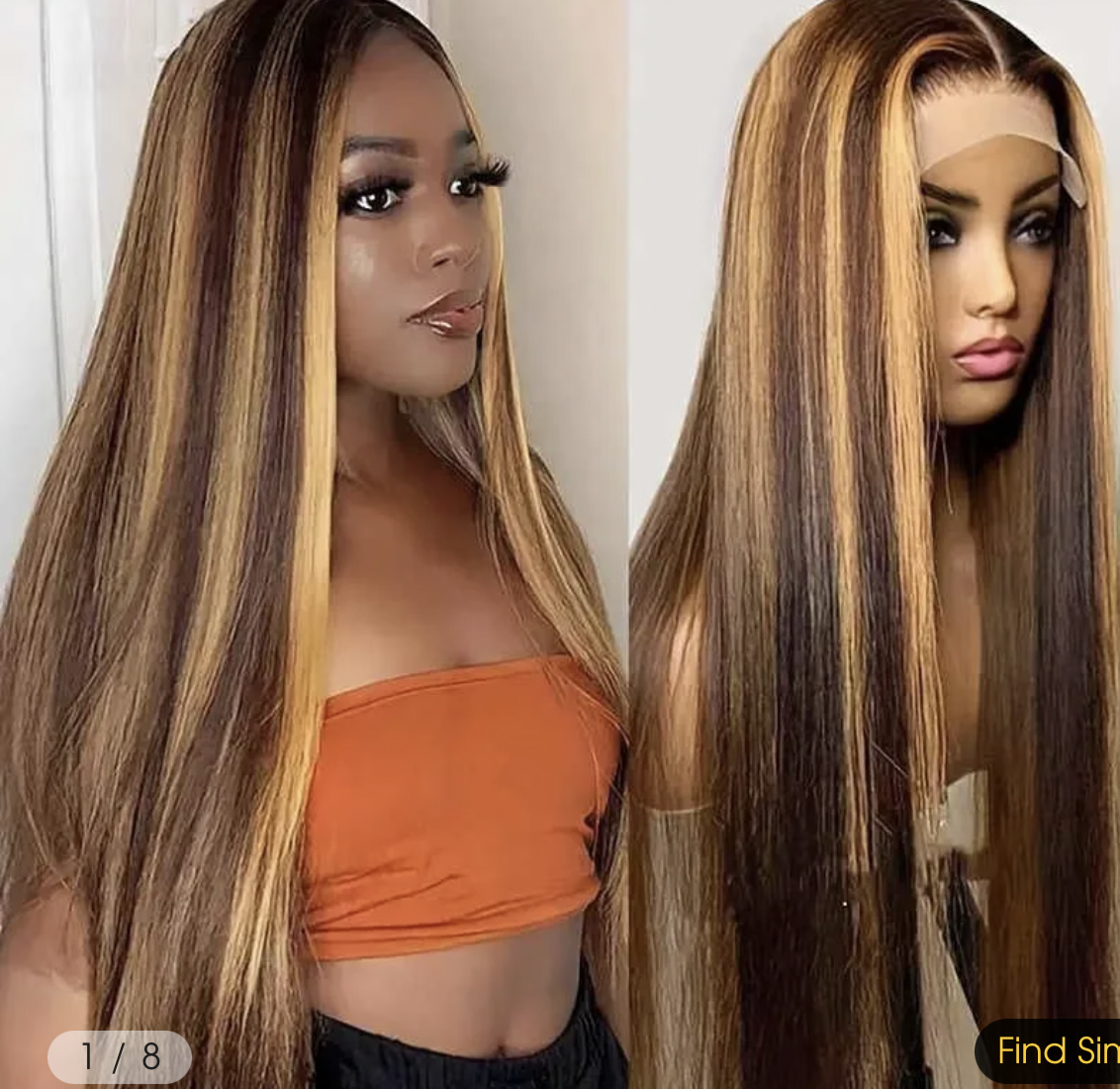 13×4 Highlighted Brown Lace Wig – Glueless Human Hair