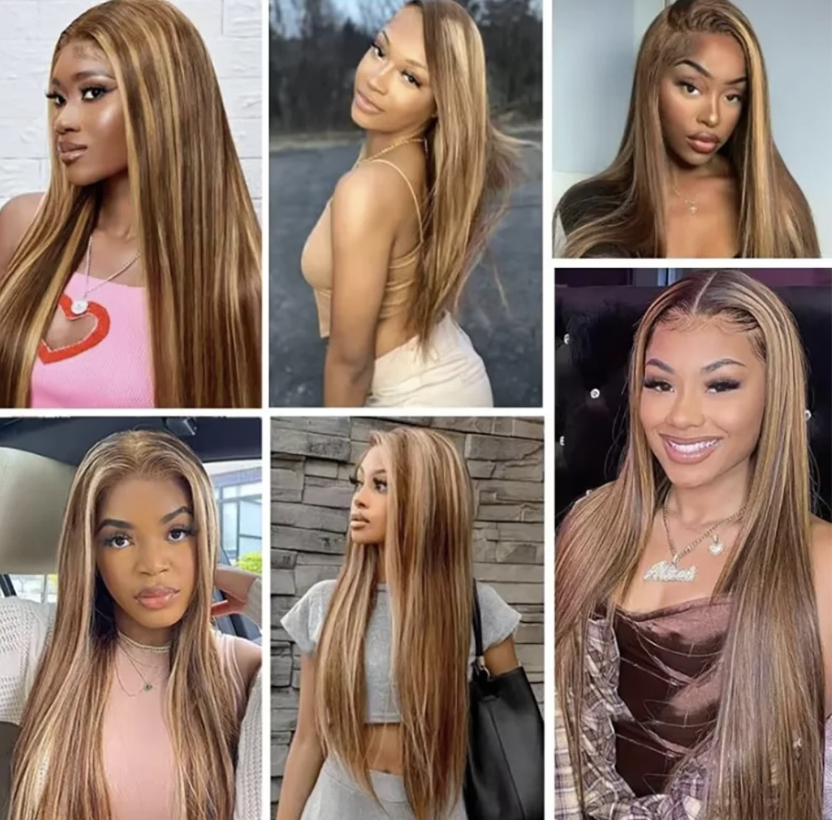 13×4 Highlighted Brown Lace Wig – Glueless Human Hair